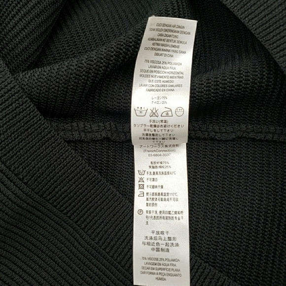 French Connection Black Bodycon Sheer Top Mini Dress - Picture 11 of 12